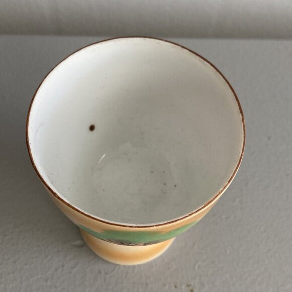 Vintage Asian Sunset Egg Cup Ombré Hand Painted Porcelain - Picture 9 of 10